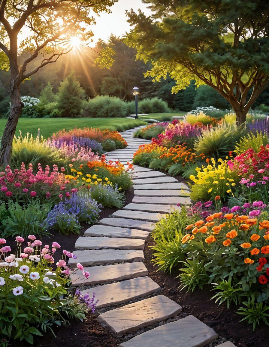A serene landscape showing a winding pathway symbolizing the journey of cancer treatment, flanked by vibrant flowers representing hope and resilience. In the background, a group of diverse individuals are engaged in conversation, sharing insights about oncology, with a glowing light symbolizing knowledge above them. Soft, warm colors envelop the scene to evoke a sense of support and community. super-realistic. vibrant colors. uplifting atmosphere.